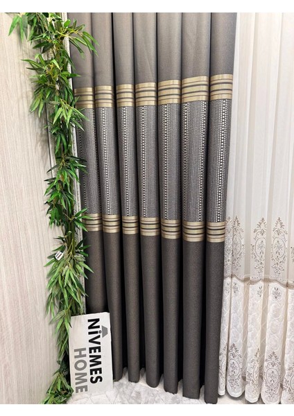 Nivemeshome Mızraklı FT632256 V-5302 Toprak 1/3 Sık Pile Fon Perde Apm