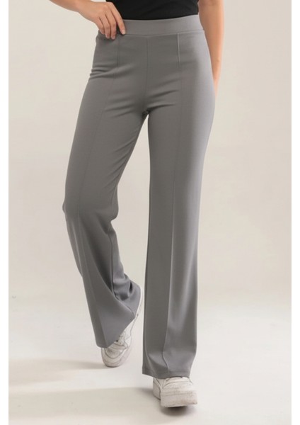 Ahves Çımalı Ispanyol Paça Pantolon 1590 - Gri