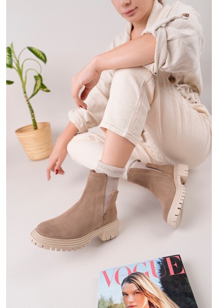 Bloom Model Hakiki Deri Kalın Taban Lastikli Kadın Günlük Bot