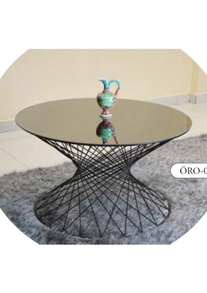 Mim Siyah Örgülü Orta Sehpa