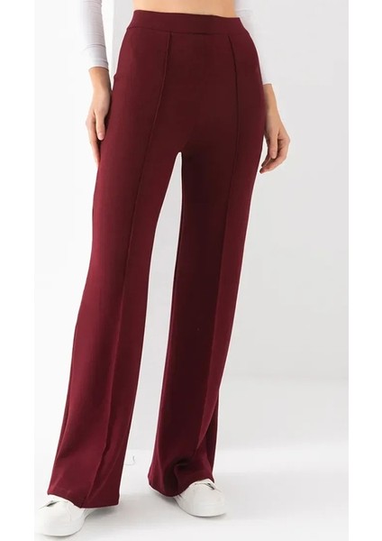 Ahves Çımalı Ispanyol Paça Pantolon 1590 - Bordo