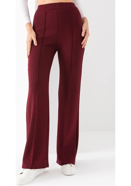 Ahves Çımalı Ispanyol Paça Pantolon 1590 - Bordo modelleri