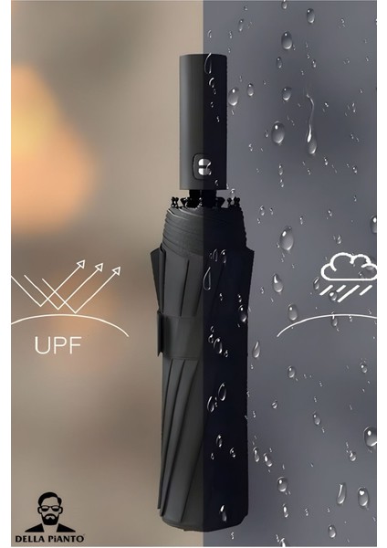 Unisex Otomatik Full Fonksiyon Açma Kapama Siyah Unisex 8 Fiber Tel Kaliteli Şemsiye Premium Seri fırsatları