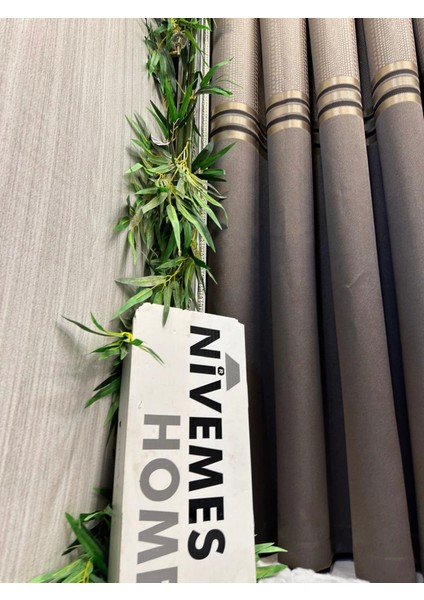 Nivemeshome Mızraklı FT632256 V-5302 Toprak 1/3 Sık Pile Fon Perde Apm