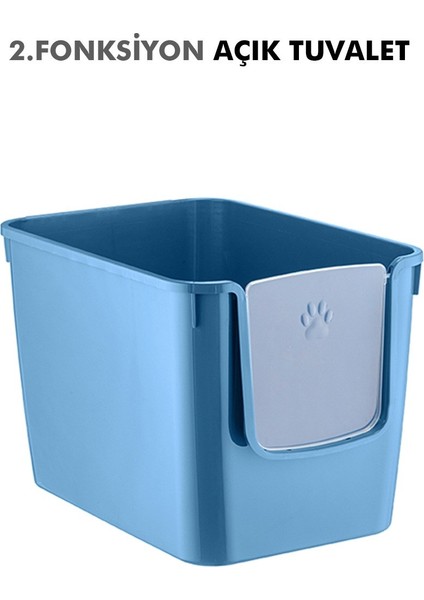 HZ-500 Xxl 3 Fonksiyonlu Açık / Kapalı Kedi Tuvaleti ve Taşıma Çantası Mavi 56 x 40 x 43 cm modelleri