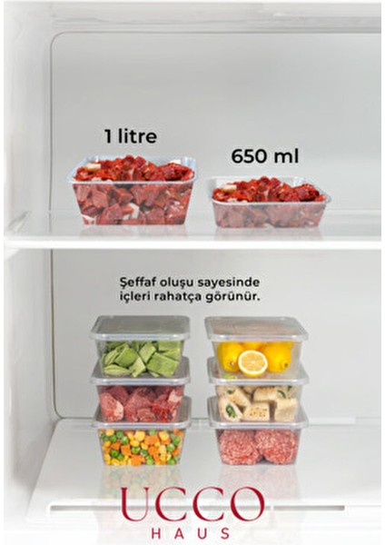 20(10+10) Adet Ekonomik Saklama Kabı Seti – 10X650 ml 10X1000 ml Mikrodalga Buzluk Dondurucu Erzak modelleri