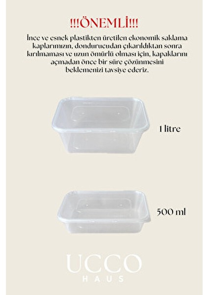 20(10+10) Adet Ekonomik Saklama Kabı Seti – 10X650 ml 10X1000 ml Mikrodalga Buzluk Dondurucu Erzak