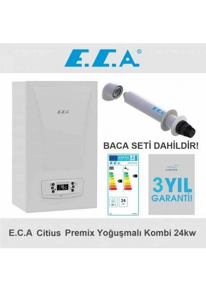 E.c.a Citius Premix 24 Kw (20.000 Kcal) Tam Yoğuşmalı Kombi