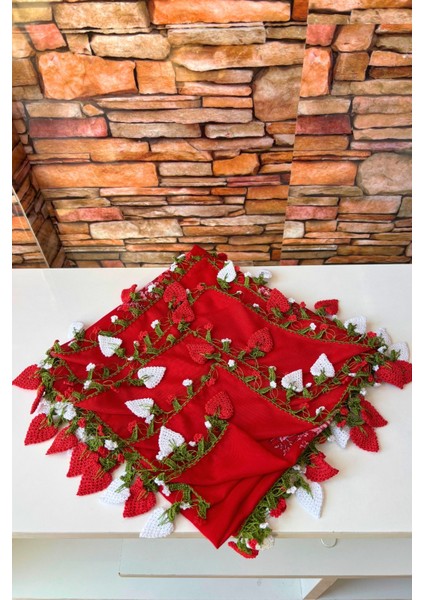 Anne-Kadın Çilek Oyalı El Işi Eşarp Tülbent Yazma modelleri