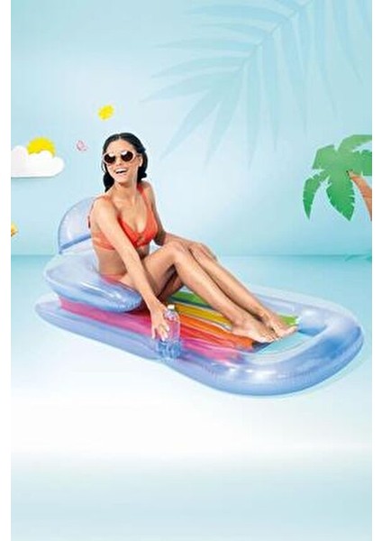 Ergonomik Tasarımlı Şişme Deniz Yatağı 160 x 85 cm Mavi ve Pembe Renk Seçenekleri modelleri