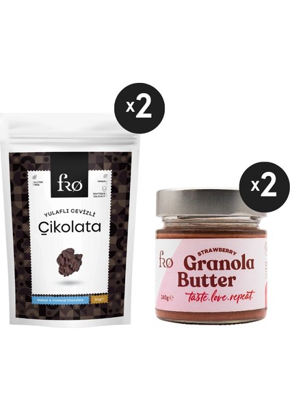 4'lü 2xgranola Butter Çilekli 2 x Yulaflı Cevizli Çikolata Sağlıklı Atıştırmalık