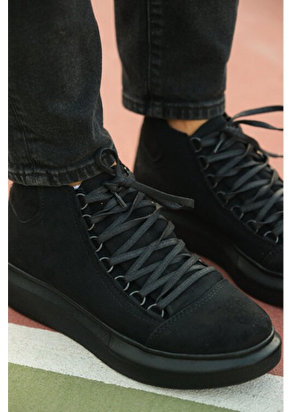 Siyah Süet Bot Suya Dayanıklı Düz Topuklu Rahat Taban Outdoor Kullanım için