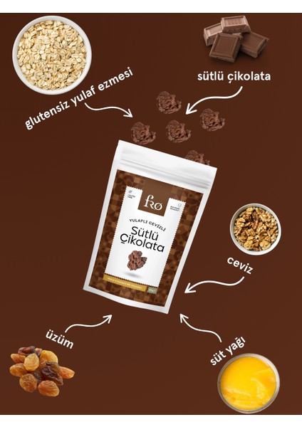 3'lü Yulaflı Cevizli Sütlü Çikolata Glutensiz Sağlıklı Atıştırmalık 3 x 50 gr modelleri