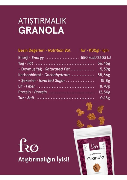 3'lü Atıştırmalık Granola Vegan Glutensiz Şekersiz Atıştırmalık Sağlıklı Ara Öğün Granola fırsatları