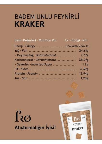 3'lü Badem Unlu Peynirli Kraker Glutensiz Doyurucu Sağlıklı Katkısız Atıştırmalık fırsatları