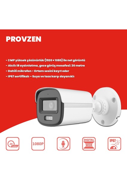 Hikvision 2'li Full Hd Güvenlik Kamerası Set 7/24 Renkli, Mikrofonlu, Olay Anında Bildirim fiyatları