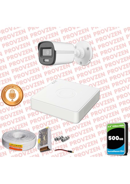 Hikvision 1'li Full Hd Güvenlik Kamerası Set 7/24 Renkli, Mikrofonlu, Olay Anında Bildirim