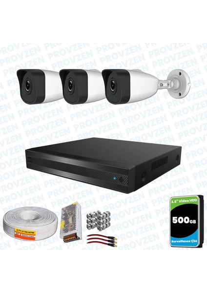 Rv Hilook 3 Kameralı Full Hd Geniş Açı Güvenlik Kamerası