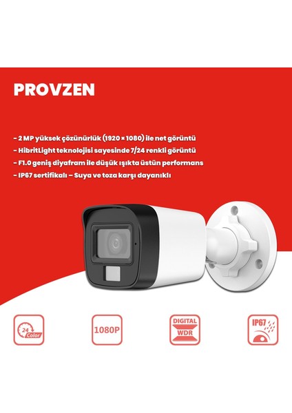 Hikvision 13 Kamera Hibrit Colorvu Full Hd Güvenlik Kamera Olay Anında Bildirim fiyatları