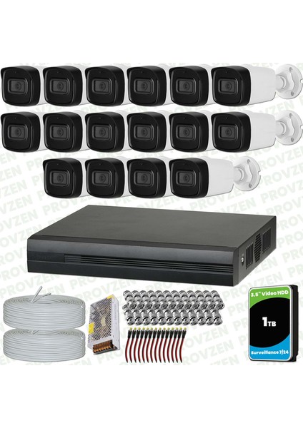 Dahua 16 Kameralı Full Hd 40 Metre Gece Görüşlü Güvenlik Kamerası