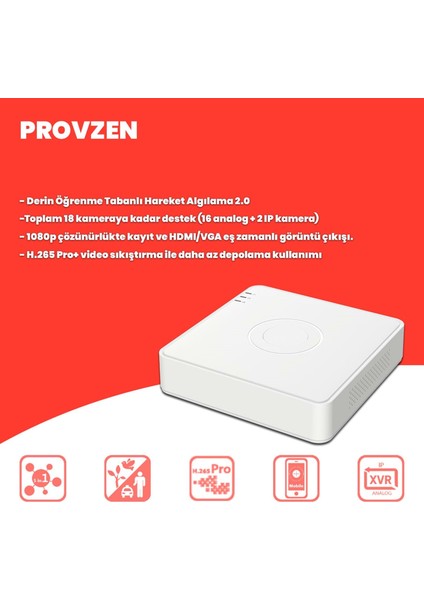 Hikvision 13'lü Full Hd Güvenlik Kamerası Set 7/24 Renkli, Mikrofonlu, Olay Anında Bildirim modelleri