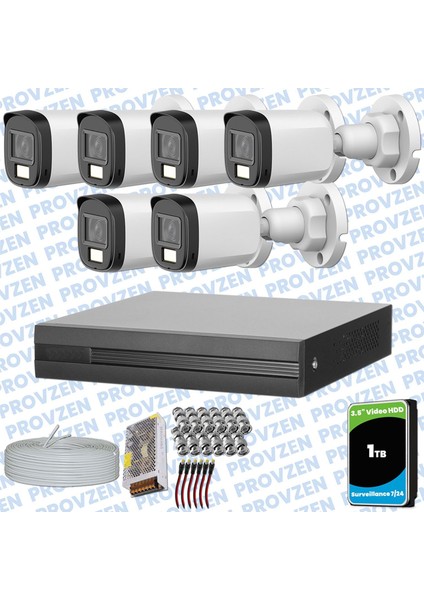 Dahua 6 Kameralı Full Hd Fullcolor Mikrofonlu Güvenlik Kamerası