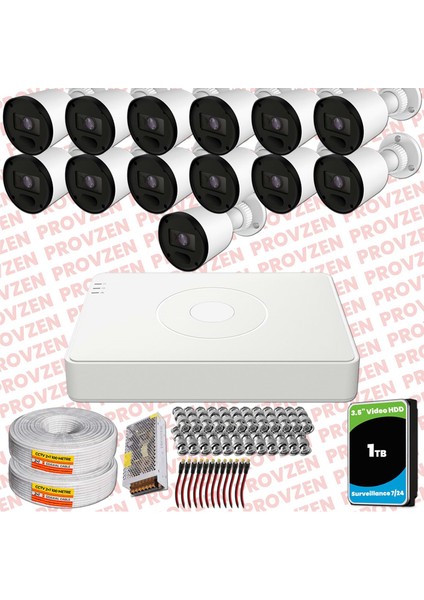 Rv Hikvision 13 Kameralı Full Hd 20MT Gece Görüşlü Güvenlik Kamerası Olay Anında Bildirim