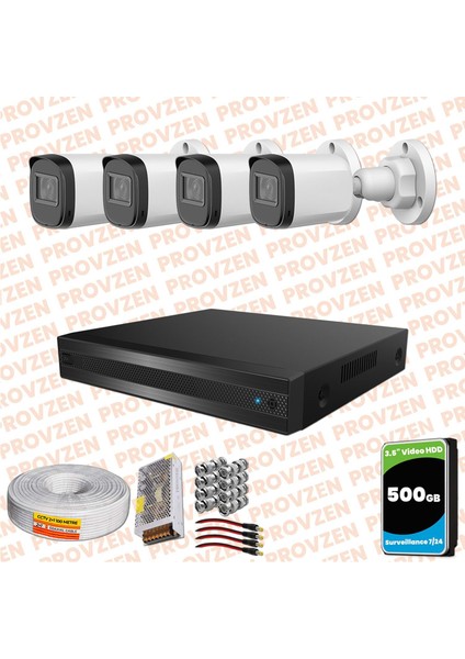 Rivo Dahua 4 Kameralı Full Hd Güvenlik Kamerası 500GB