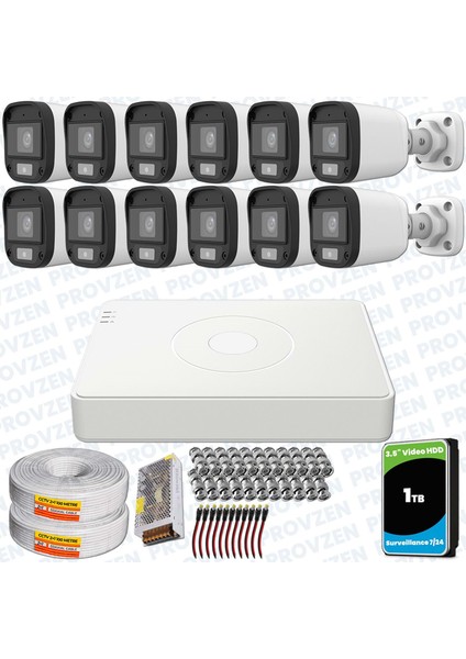 Unv Full Hd 12 Kamera Renkli Gece Görüş Mikrofonlu Olay Anında Bildirim