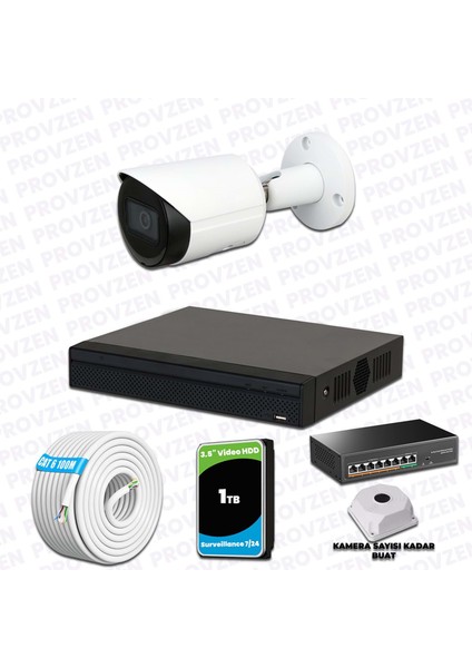 Dahua 1 Ip Kameralı 1440P Gece Görüşlü Güvenlik Kamerası Seti