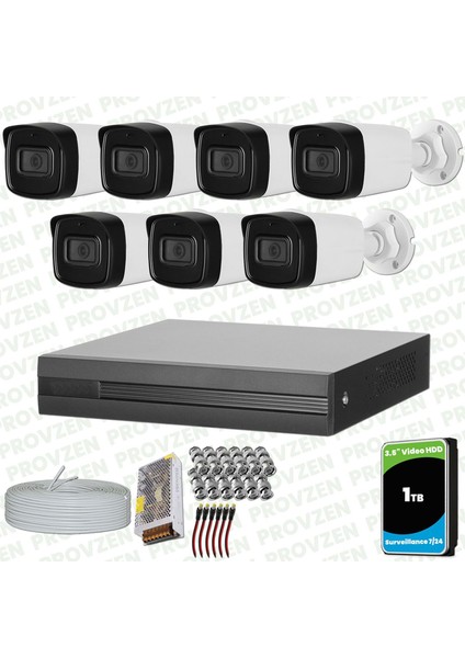 Dahua 7 Kameralı Full Hd 40 Metre Gece Görüşlü Güvenlik Kamerası