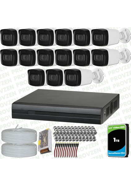 Dahua 15 Kameralı Full Hd 40 Metre Gece Görüşlü Güvenlik Kamerası