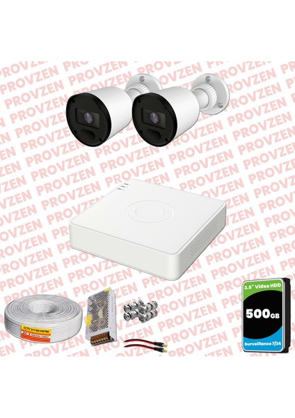 Rv Hikvision 2 Kameralı Full Hd 20MT Gece Görüşlü Güvenlik Kamerası Olay Anında Bildirim