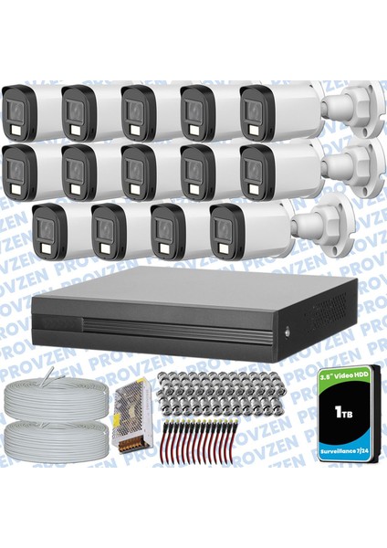 Dahua 16 Kameralı Full Hd Fullcolor Mikrofonlu Güvenlik Kamerası