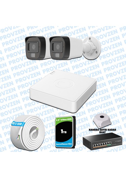 Hikvision 2’li Ip 4mp Güvenlik Kamerası Seti Colorvu Mikrofonlu Olay Anında Bildirim