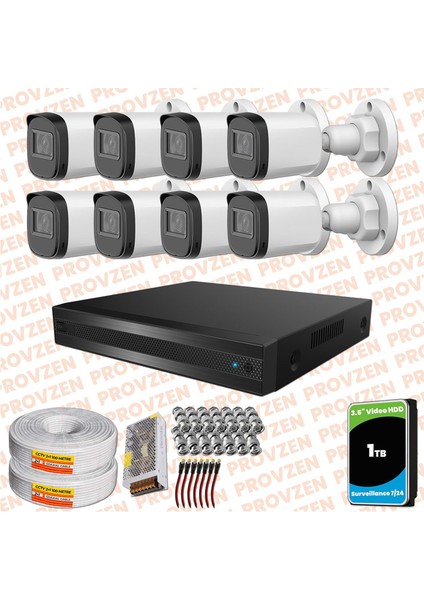 Rivo Dahua 8 Kameralı Full Hd Güvenlik Kamerası 1tb HDD