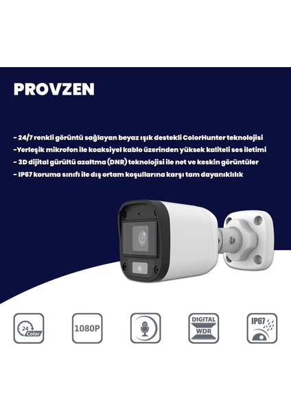 Unv Full Hd 6 Kamera Renkli Gece Görüş Mikrofonlu Olay Anında Bildirim fiyatları