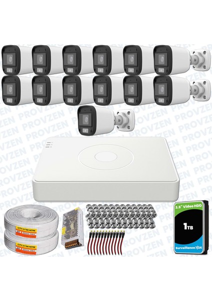 Unv Full Hd 13 Kamera Renkli Gece Görüş Mikrofonlu Olay Anında Bildirim