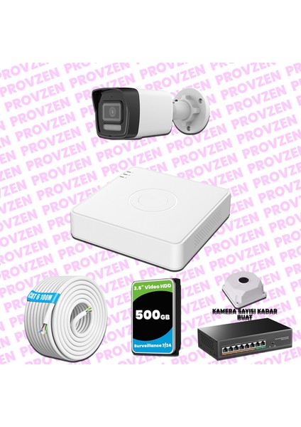 Hikvision 1 Kameralı Ip 1080P Colorvu Güvenlik Kamerası Mikrofonlu Olay Anında Bildirim