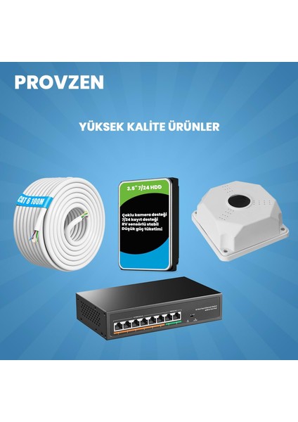 Hikvision 10 Kameralı Ip 1080P Colorvu Güvenlik Kamerası Mikrofonlu Olay Anında Bildirim modelleri