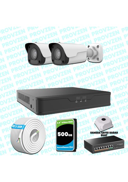 Unv 2 Kameralı Ip Full Hd Güvenlik Kamerası Seti