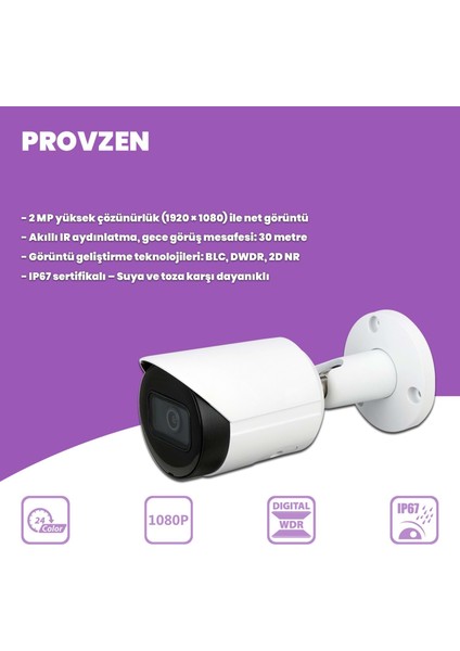 Dahua 2 Kameralı Ip 1080P Gece Görüşlü Güvenlik Kamerası fiyatları