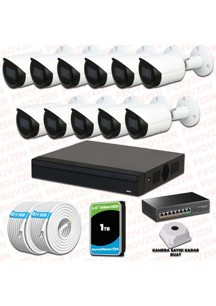 Dahua 11 Kameralı Ip 1080P Gece Görüşlü Güvenlik Kamerası