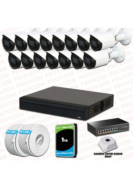 Dahua 15 Kameralı Ip 1080P Gece Görüşlü Güvenlik Kamerası