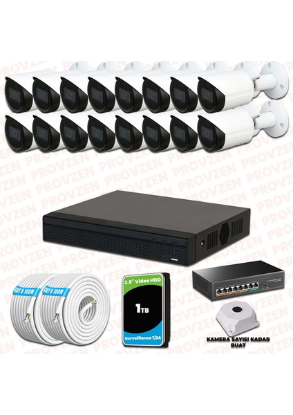 Dahua 16 Kameralı Ip 1080P Gece Görüşlü Güvenlik Kamerası