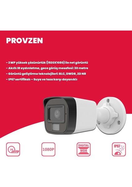 Hikvision 5 Kameralı Ip Full Hd Renkli Güvenlik Kamerası Mikrofonlu fiyatları
