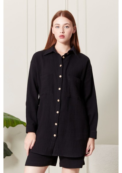 %100 Pamuk Kumaş Kadın Gömlek