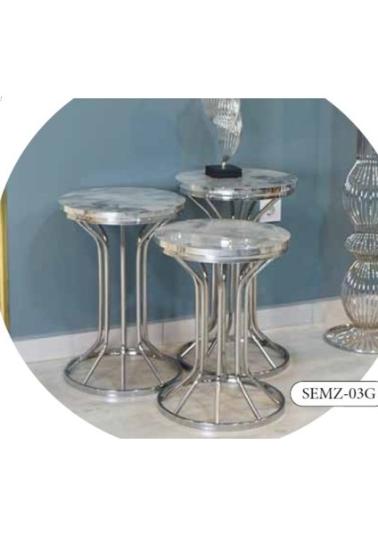 Mim Mermer - Gümüş Sembol Zigon Sehpa