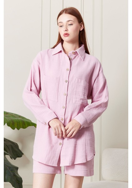 %100 Pamuk Kumaş Kadın Gömlek