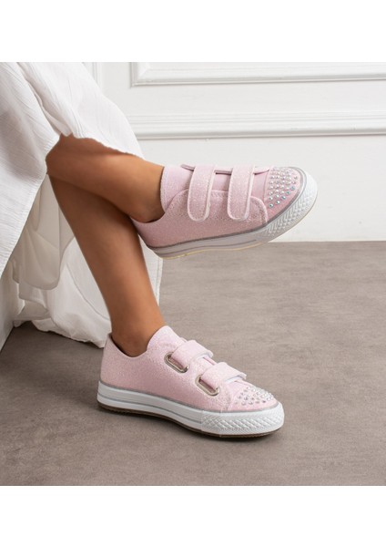 Bantlı Çocuk Günlük Ayakkabı, 22-30 Numara Arası Işıklıdır Çocuk Keten Ayakkabı